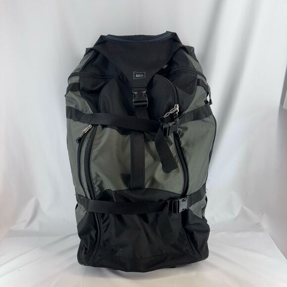 REI Bags Rei Explorer Large Black Gray Rolling Duffle Luggage